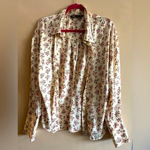 Zara Floral Button Down Blouse